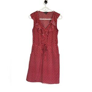 BeBop Polka Dot Sleeveless Size M Ruffled Flowy Girlie Summer Dress Pockets